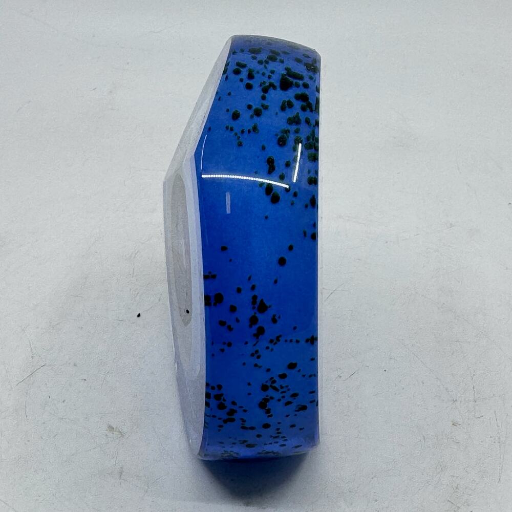 SBC Hand Blown Art Glass Blue Vortex Paper Weight Signed - Picture 5 of 7